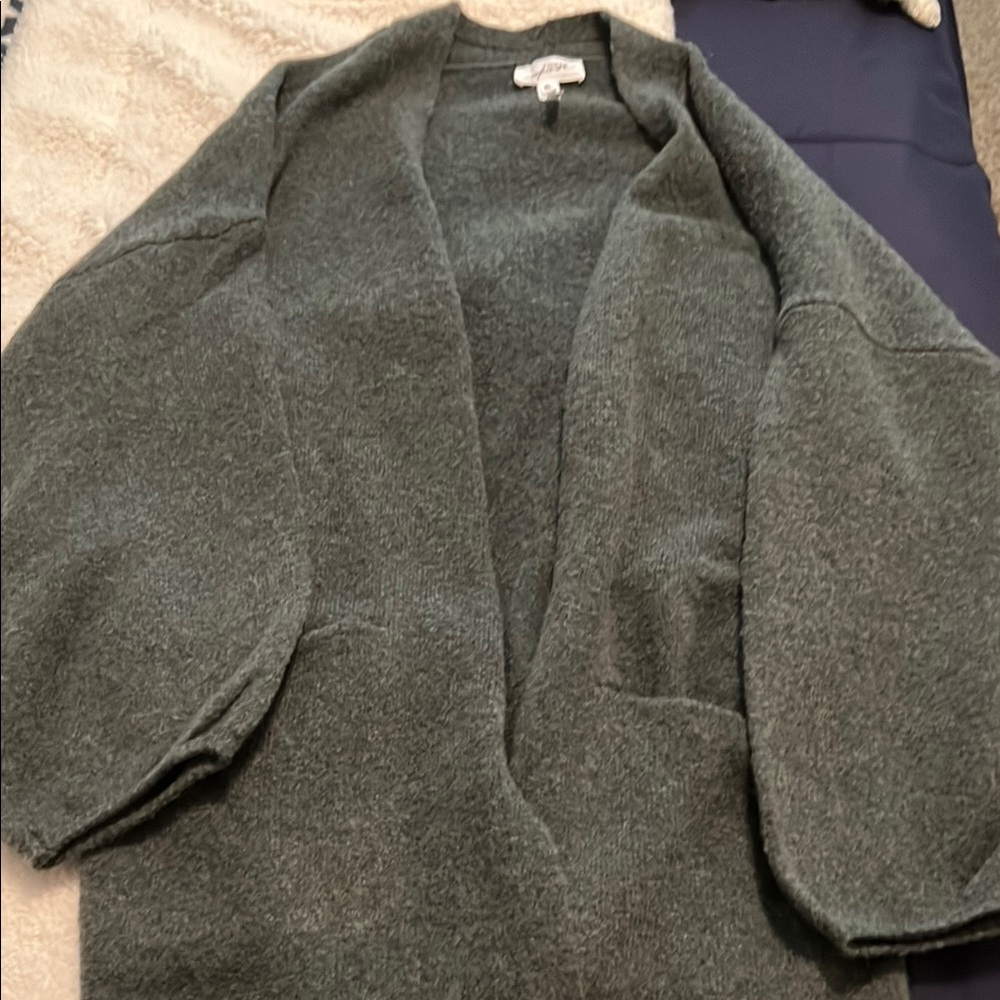 Cozy Gray Open-Front Sweater